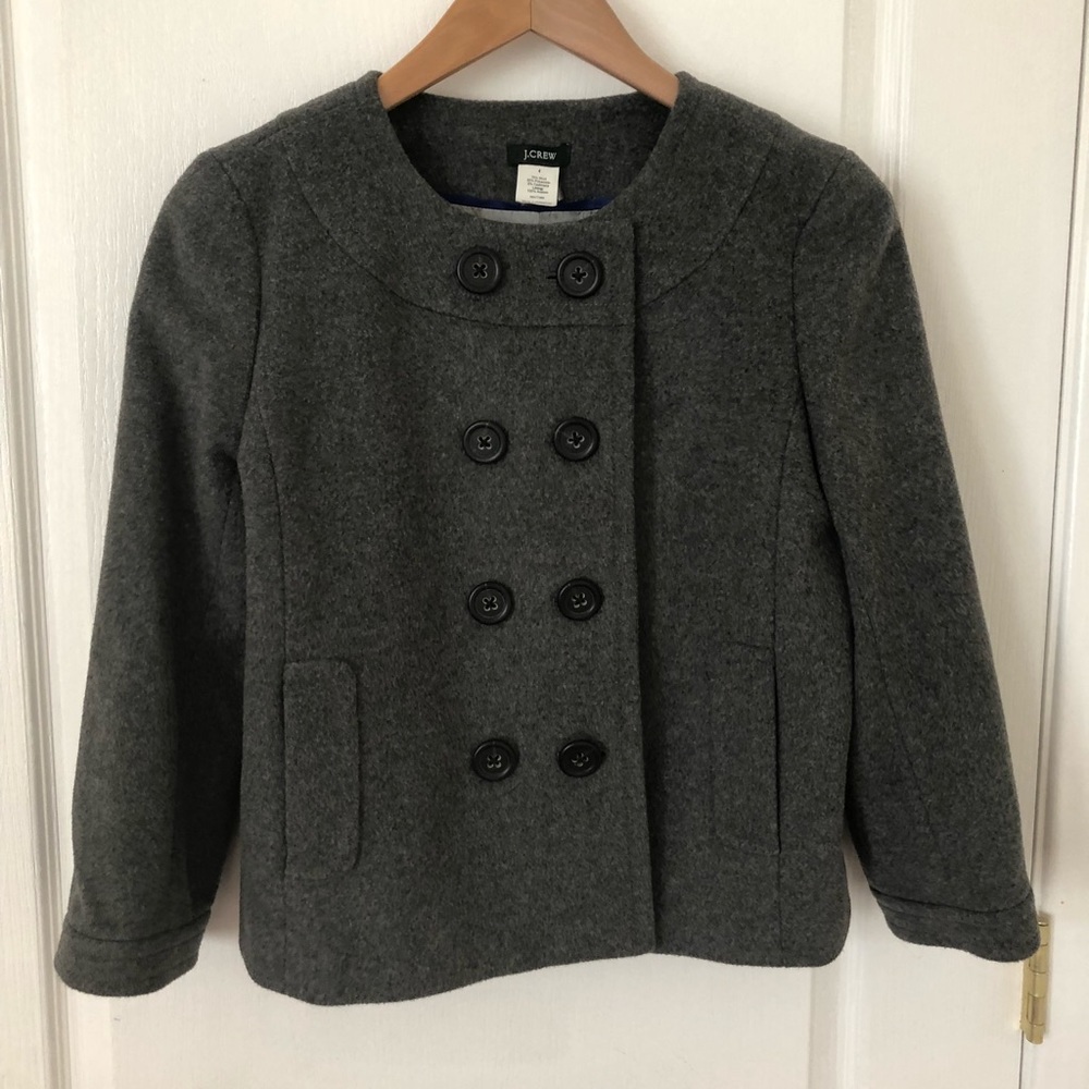 J. Crew gray cropped wool jacket